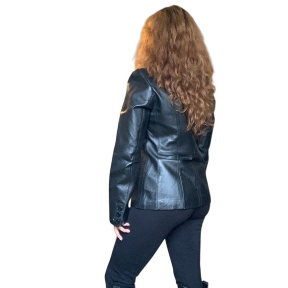 East 5 Classic Black Leather Women's blazer - Picture 11 of 15